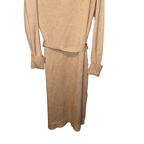 Paige Raundi Womens M Camel Shoulder Cutout Ribbed Wool Blend Sweater Dress NWT - Picture 10 of 14